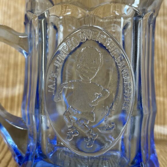 VTG Indiana Glass Tiara Nursery Rhyme Cream And Sugar 5 Piece Set Blue Cobalt - Picture 6 of 16